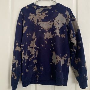 Bleached navy blue crew neck sweater